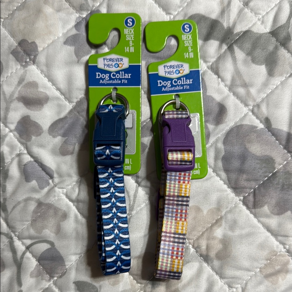 Forever Pals Adjustable Dog Collar Set - Blue and Purple